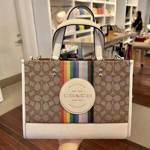 Coach Dempsey Carryall with CUTE Rainbow Stripe